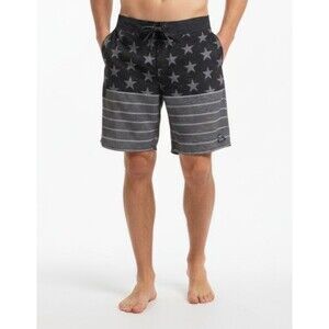 Trinity Board Shorts Mens Drawstring Blue Swim Trunks Stars and Stripes Size 36